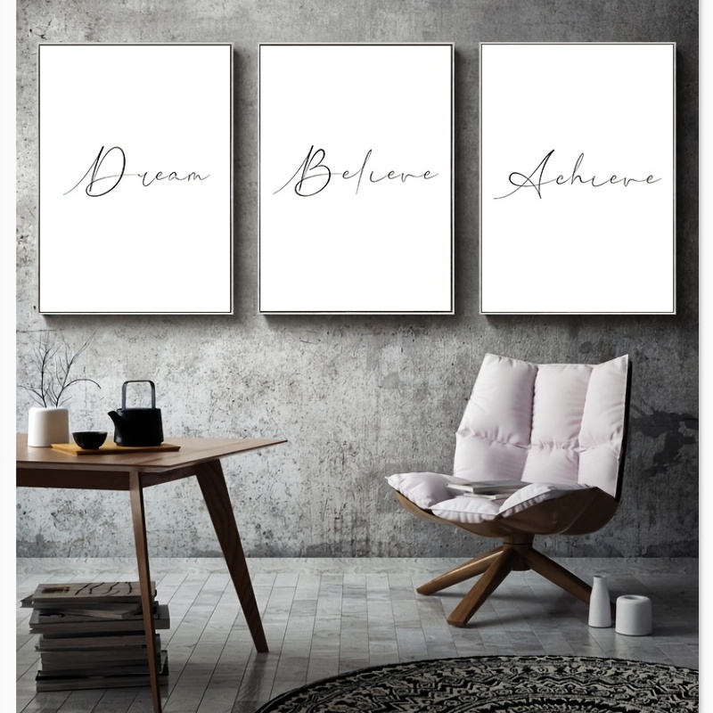 3pcs Set Motivational Quotes Posters Modern Typography Design Dream Believe  Archive Minimalistic Art Style Home Decor Gifts Living Room Bedroom Wall  Paintings No Frames Included A5 A4 A3 A2 Home 