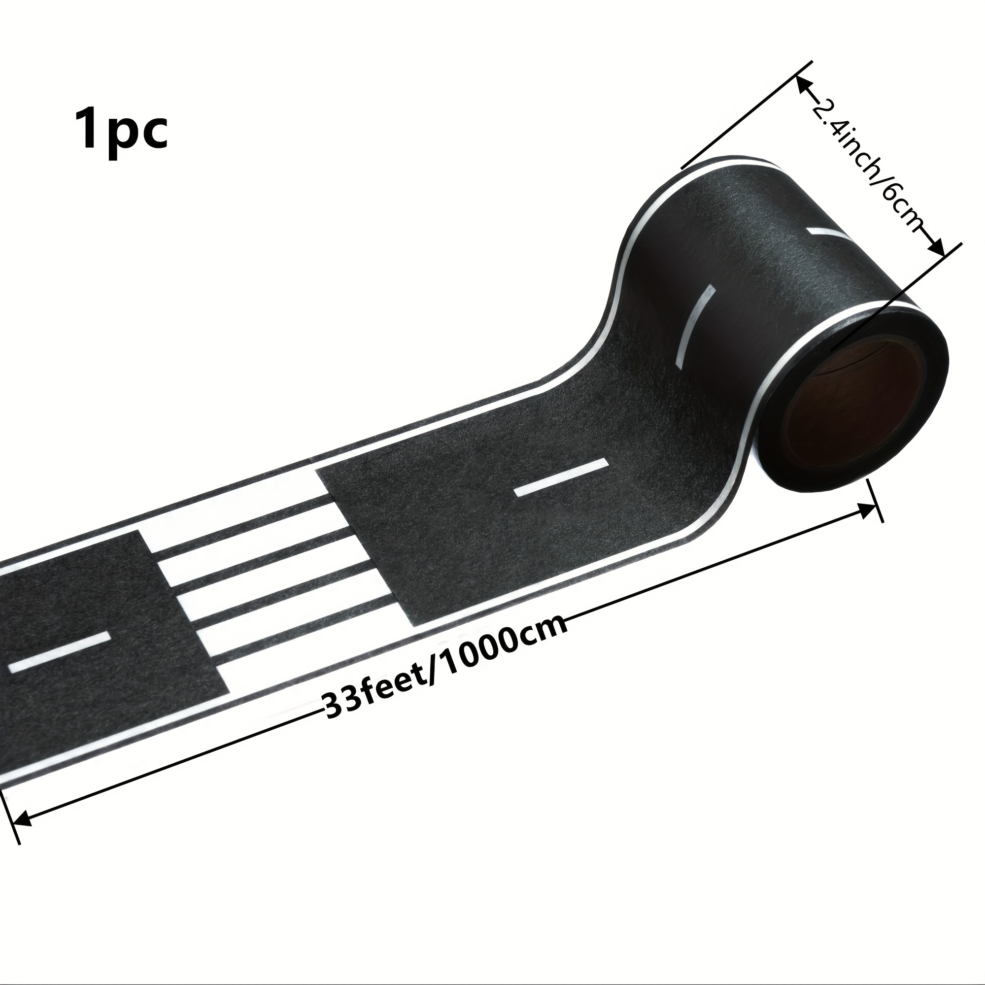 PlayTape Black Road-Black Road Tape Includes Street Curves Tape
