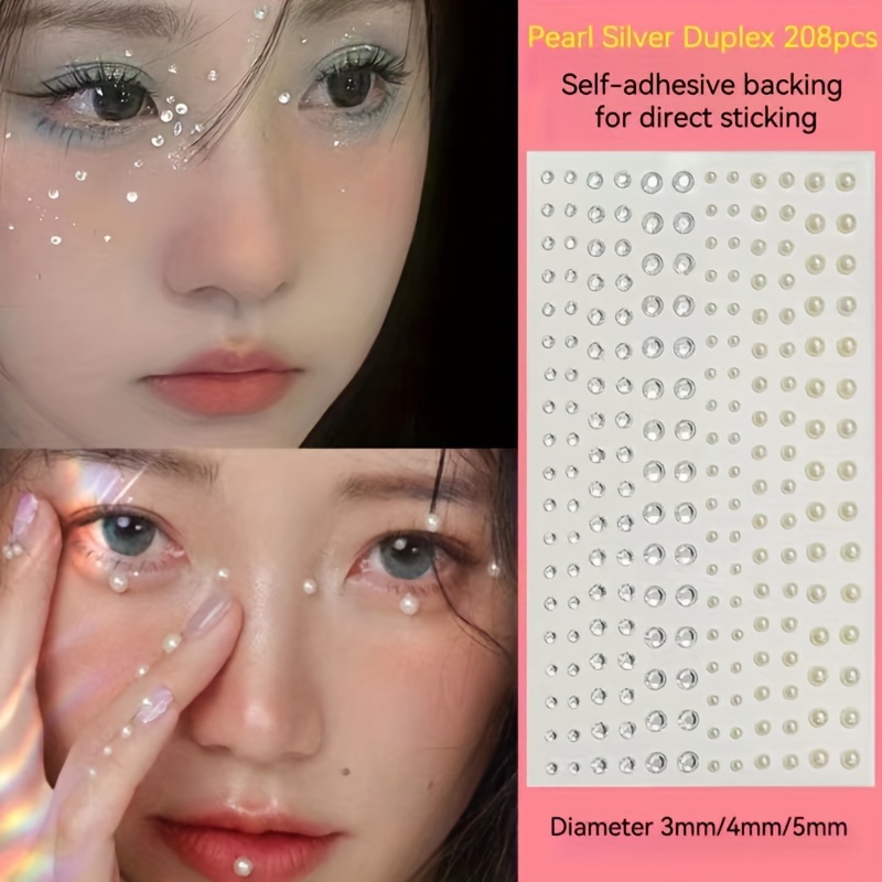 12 Sheets Eye Face Body Nail Jewels Self-Adhesive Rhinestone Stickers Stick  on Gems for Makeup