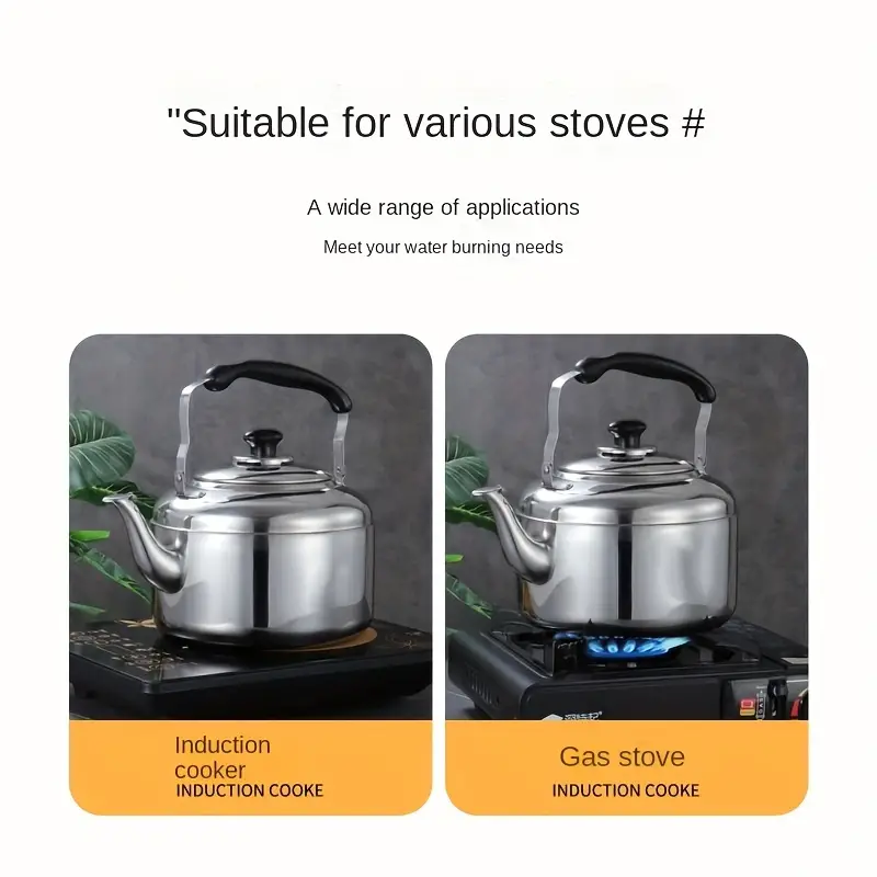 1pc, 1.32gal Large Water Bottle, Stainless Steel Water Kettle, Induction  Cooker Gas Stove General Kettle, Household Teapot Commercial Large Capacity  K