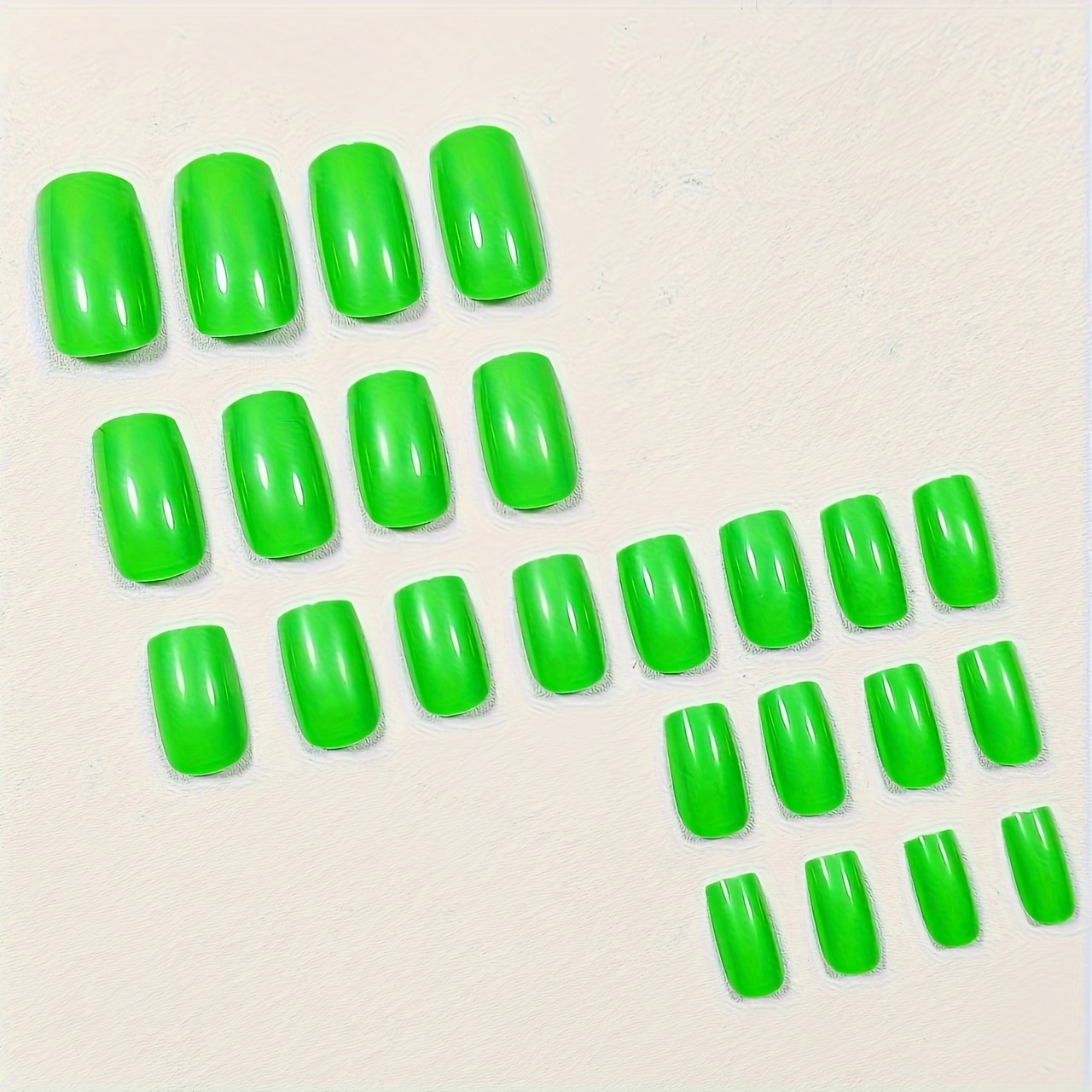 24pcs glossy green press on nails short square fake nails elegance minimalist classical nails solid color full cover fake nails for women girls details 1