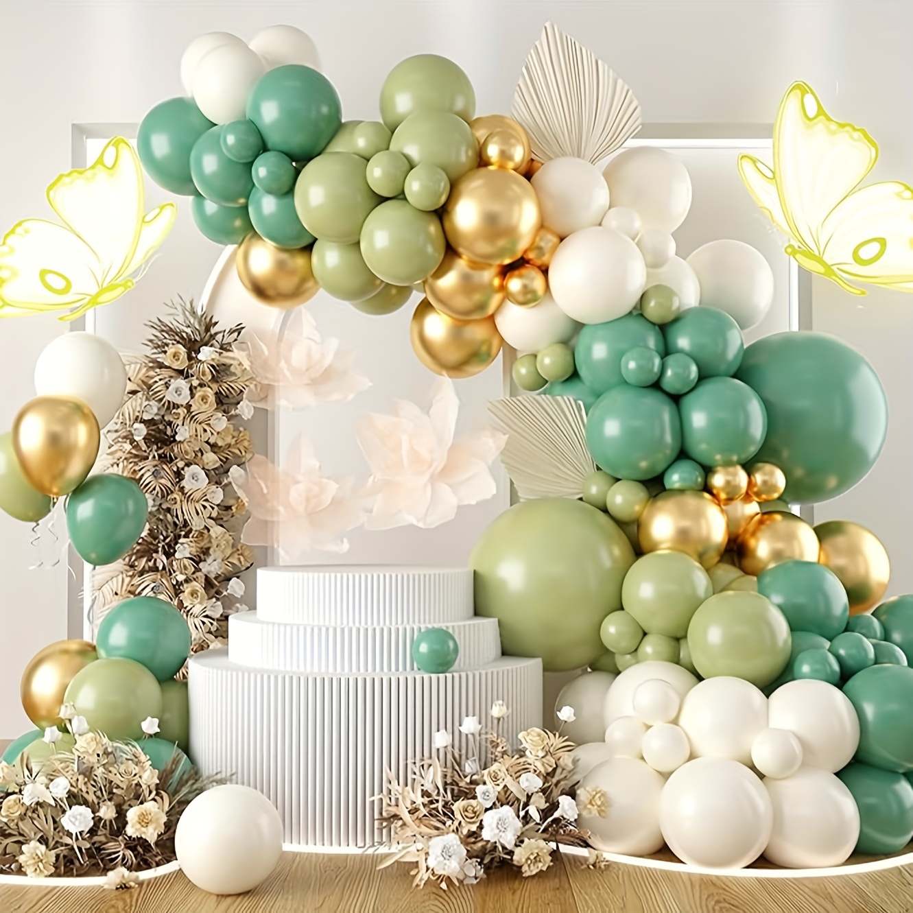 137 pièces ballon vert sauge kit de guirlande en arc décor - Temu