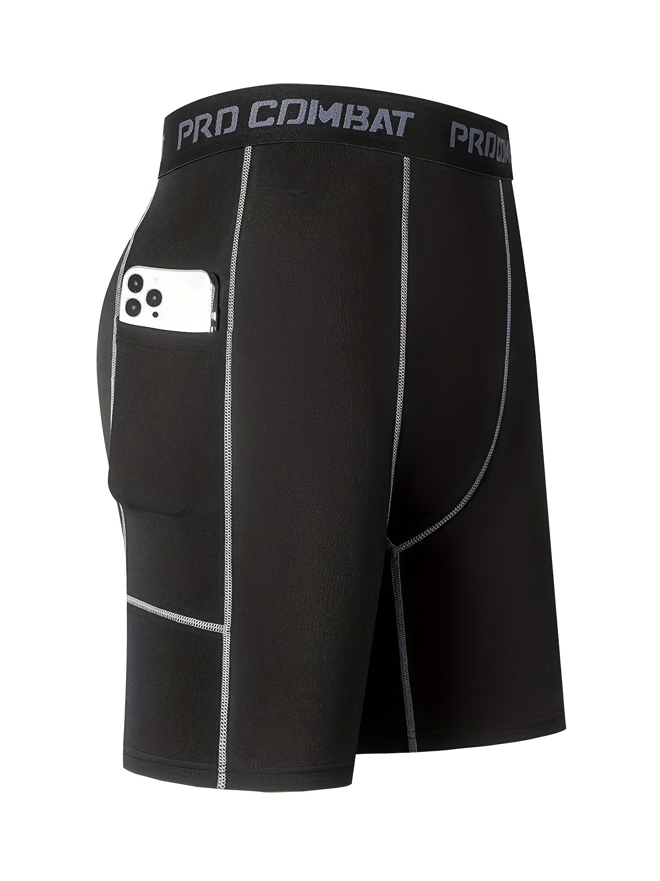 Men's Quick Dry Compression Shorts With Pocket for Basketball Running