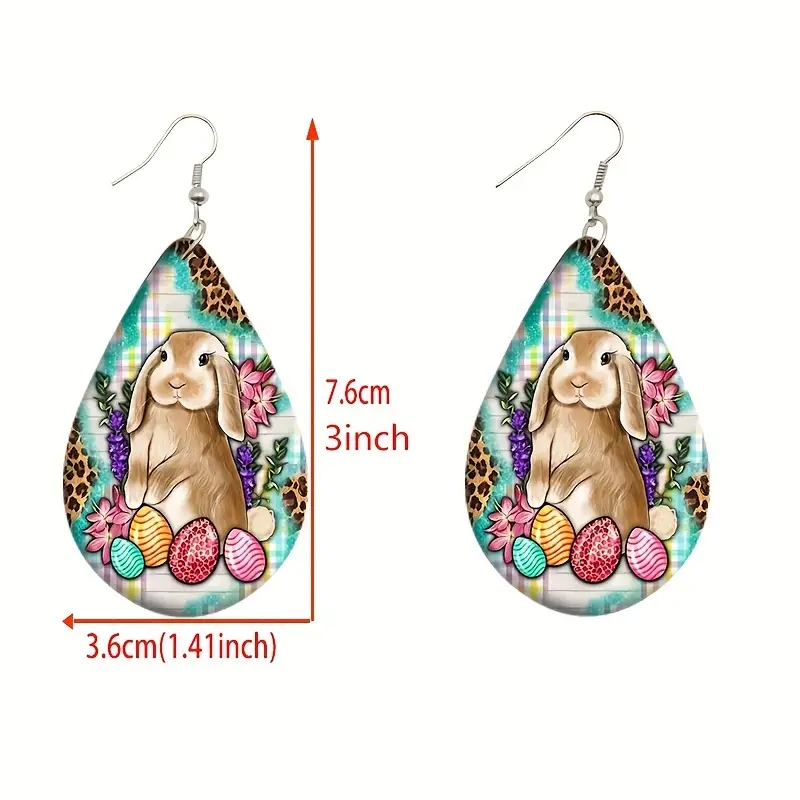 Lovely Animal Design Waterdrop Earrings Rabbit Pig Owl Tiger - Temu