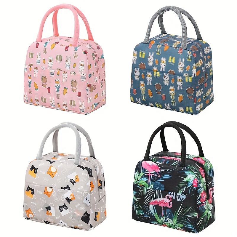 1pc Insulated Lunch Bag, Animals Printed Reusable Lunch Box For Office Work  School Picnic Beach, Leakproof Freezable Cooler Bag With Handle For Teens/