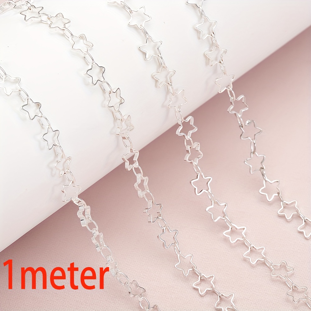 Image of 1 Meter Hollow Five-pointed Star Chain Pure Copper High Temperature Color-preserving Star Chain Necklace Bracelet Accessories