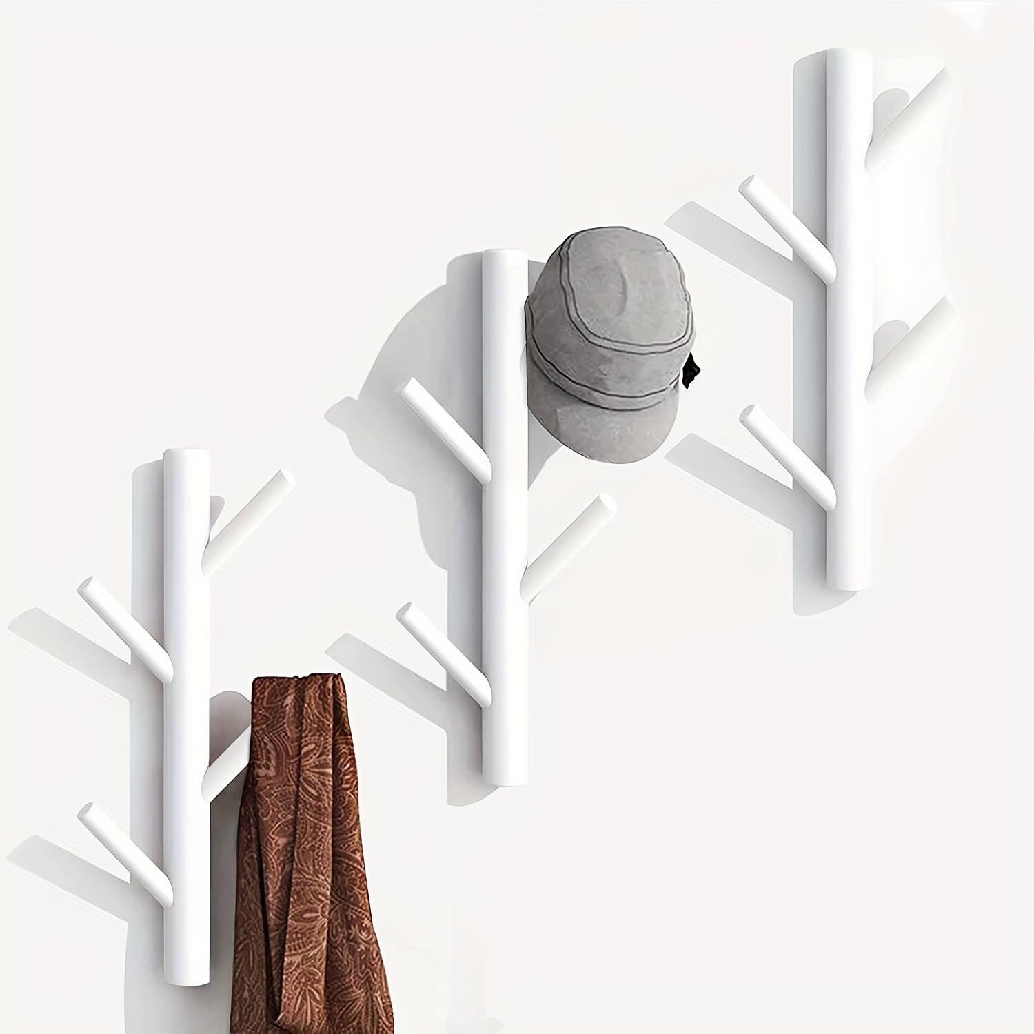 Tree Shape Coat Hat Rack Modern Design Wall Mounted 4 Hooks - Temu