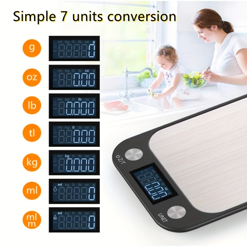 Digital Kitchen Scales Stainless Steel Lcd Electronic Smart - Temu