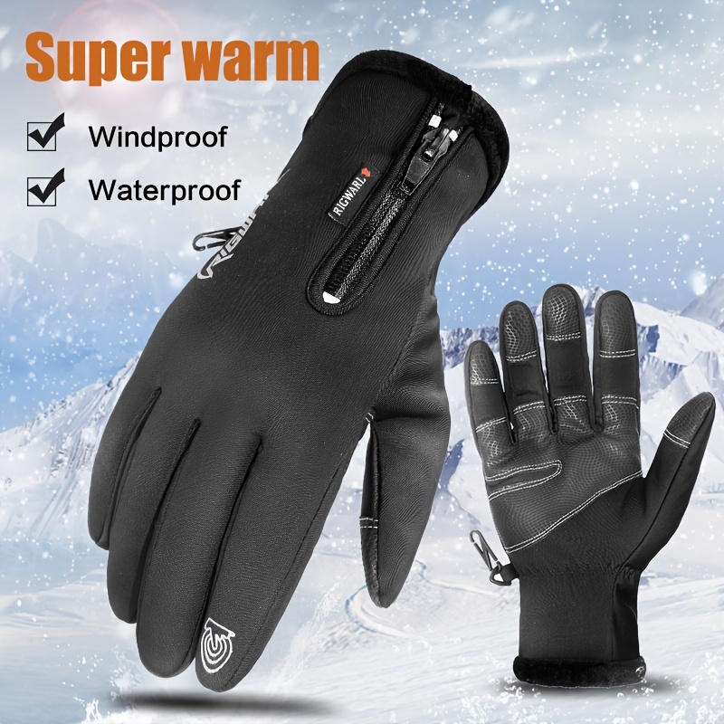 Winter Waterproof Warm Gloves Short Adjustable Zipper Touch - Temu