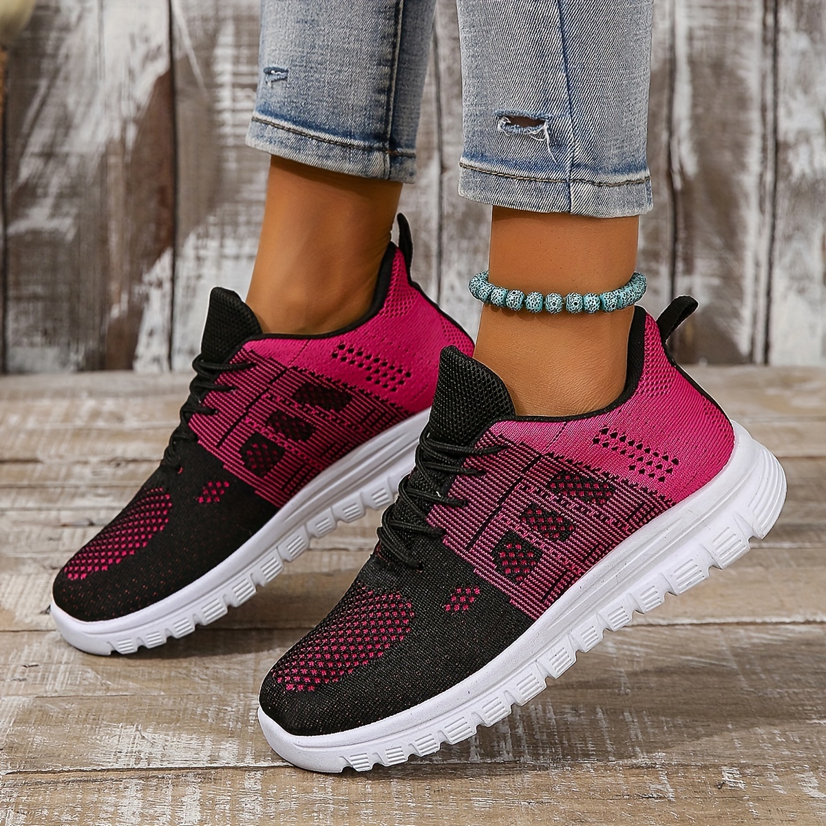 Women's Blade Type Running Shoes Flying Woven Lightweight - Temu