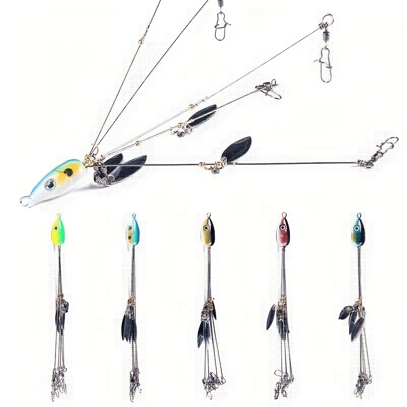 5 Arms Alabama Umbrella Rig Willow Blade Multi-Lure Rig Fishing Spinner  Bass Trolling Willow Blade Ultralight Lures