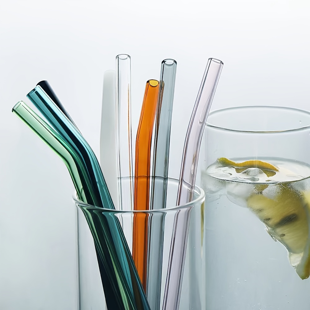 Glass Straws, Reusable Drinking Straws, for Smoothies, Cocktails