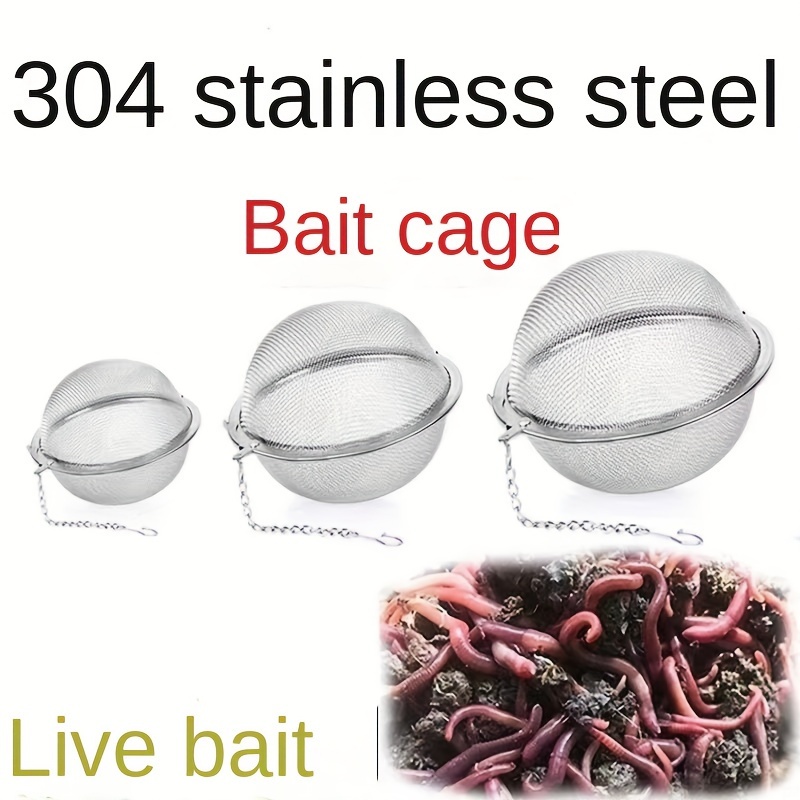 Stainless Steel Fishing Bait Cage Fishing Lure Bait Feeder - Temu