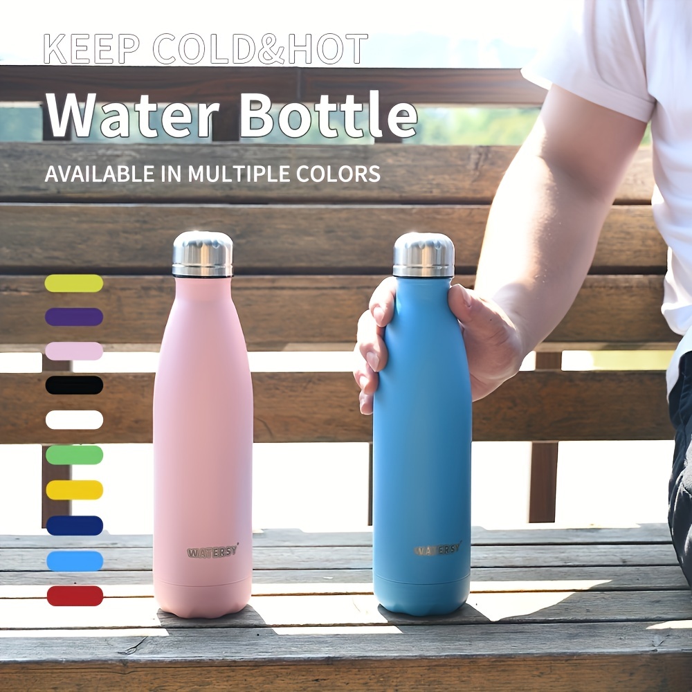 500ml Stainless Steel Vacuum Insulated Hot Cold Water Bottle Matte Thermos  Leak-Proof Double Walled Cola Shape Sports Flask