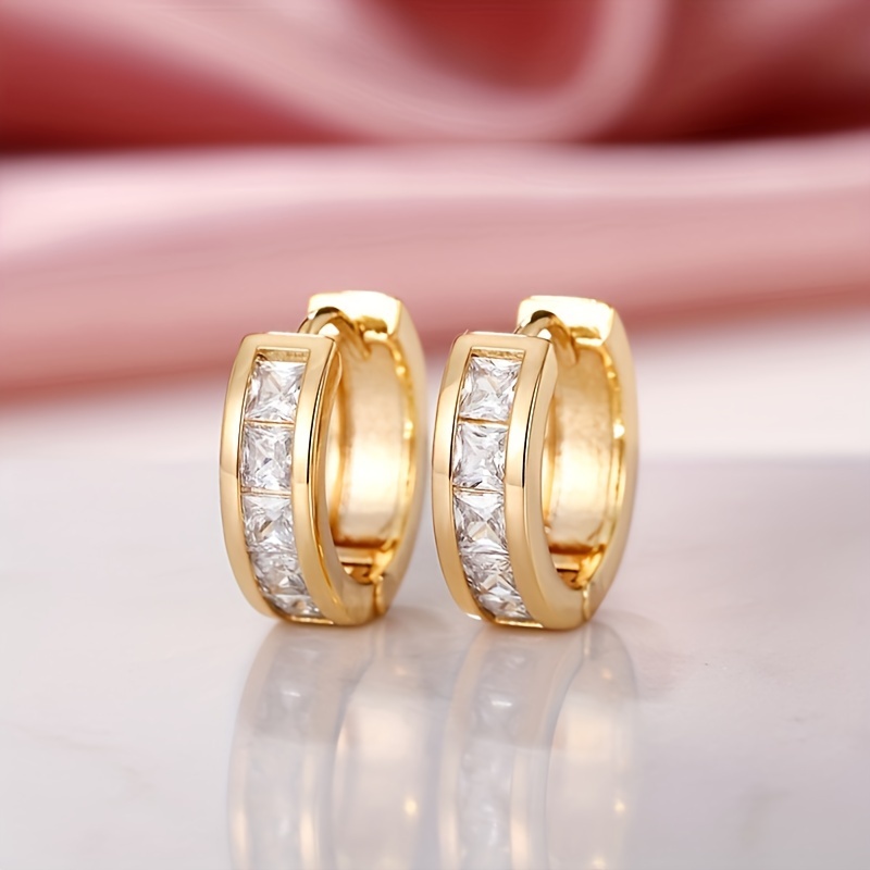 Men's Zircon Hoop Loop Earrings, Hypoallergenic