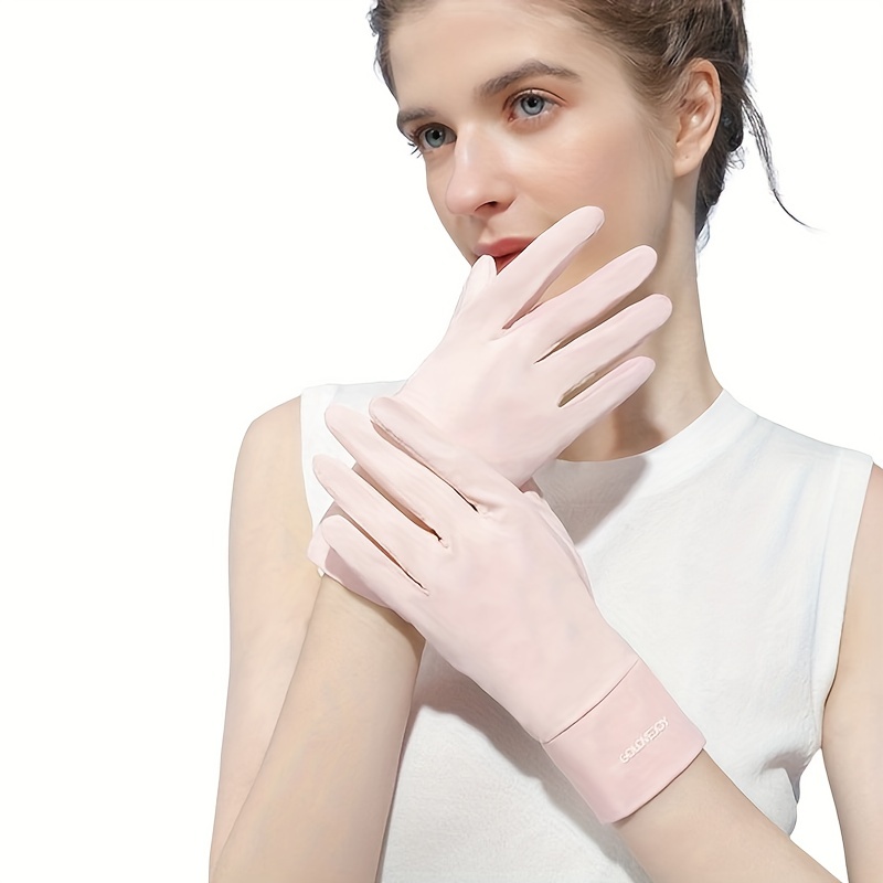 Golovejoy Women's Ice Silk Sunscreen Riding Gloves Breathable Thin