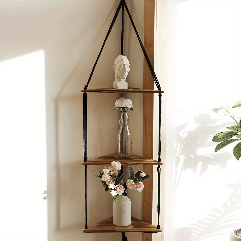 1pc 2 Tier Floating Corner Shelf Estantes De Esquina De - Temu