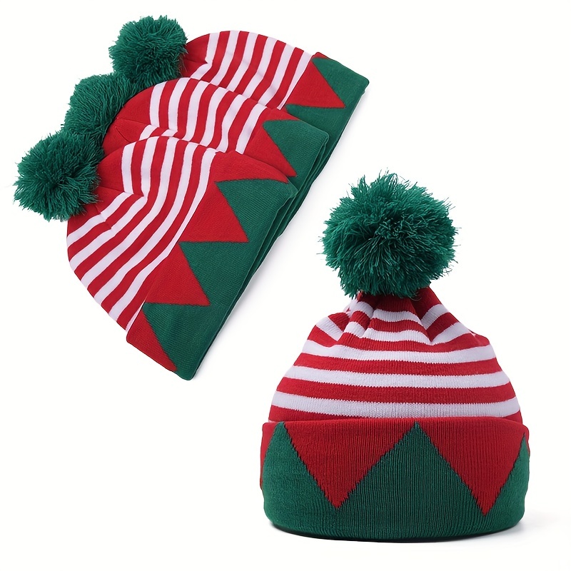 1pccappello Lavorato A Maglia Di Natale Per Uomo E Donna, Berretto Con  Palla Di Pelo A Righe Caldo Autunno E Inverno, Regalo Di Natale Per Gli  Amici - Gioielli E Accessori 