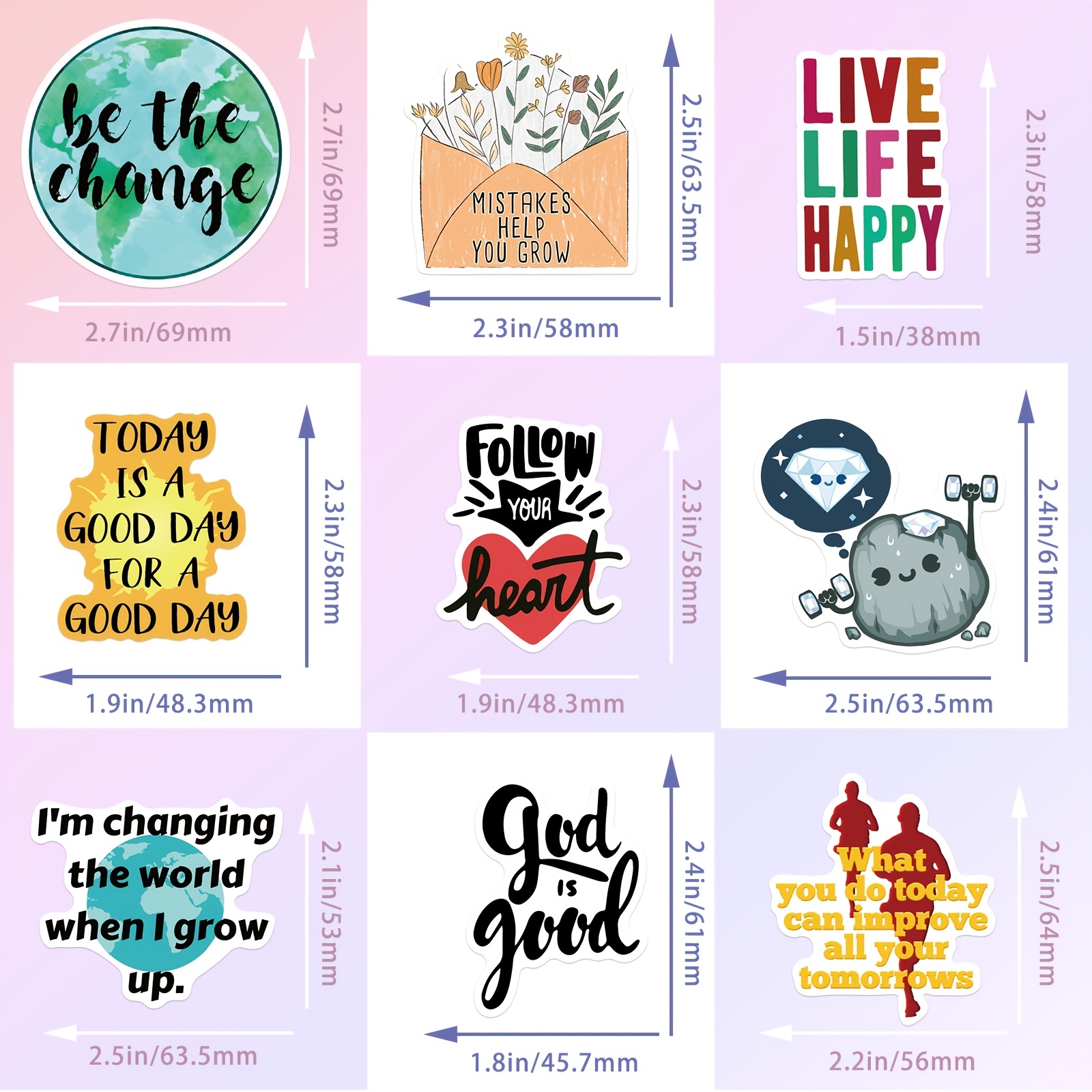 Greingways 300 PCS Inspirational Stickers for Adults, Motivational Water  Bottle Stickers for Teens Teachers Vinyl Stickers for Journaling Scrapbook