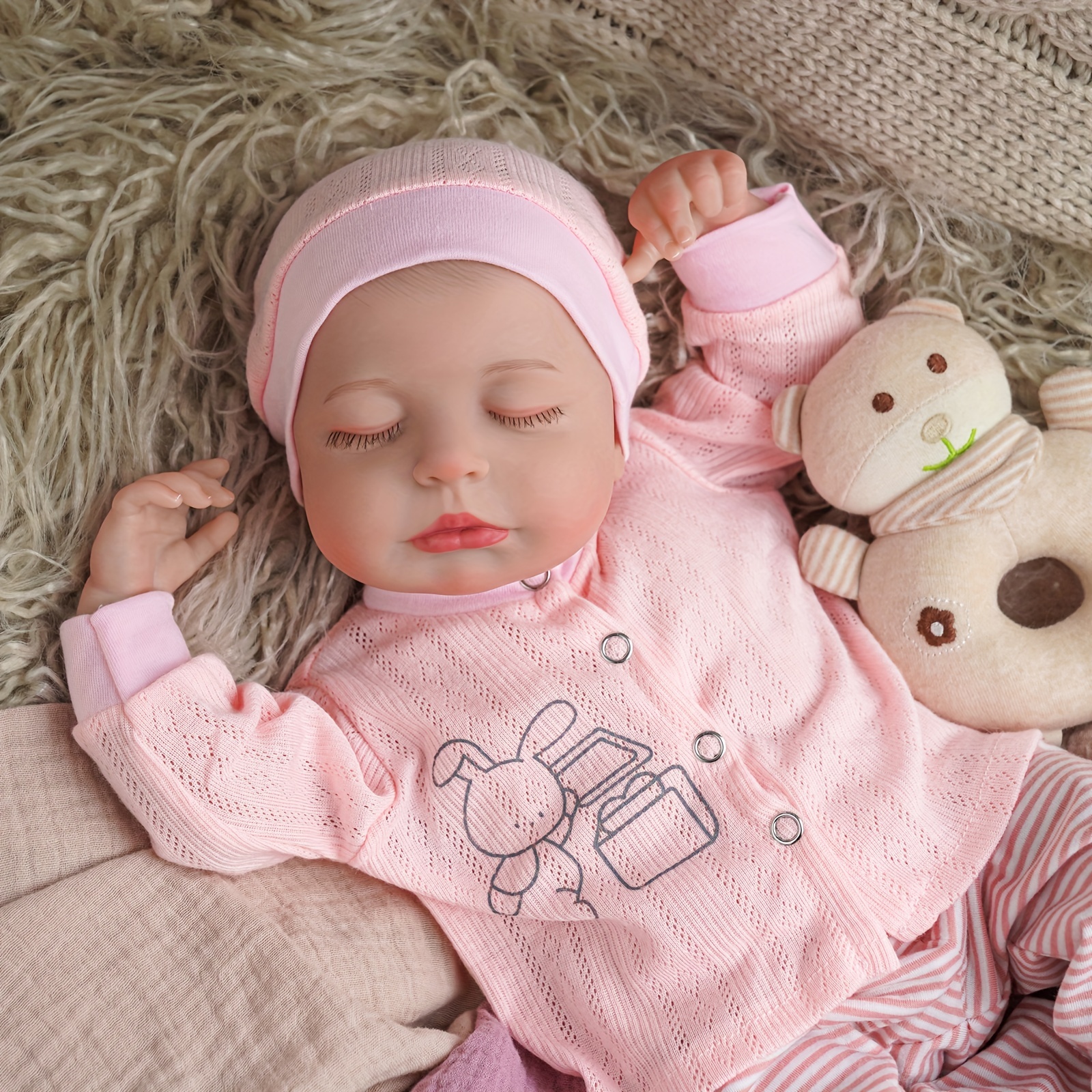 Lucy Reborn Finished Doll Bebe Reborn Doll Inch New Face Realistic Reborn  Sleeping Newborn Baby Boy Real Doll Kids - Temu