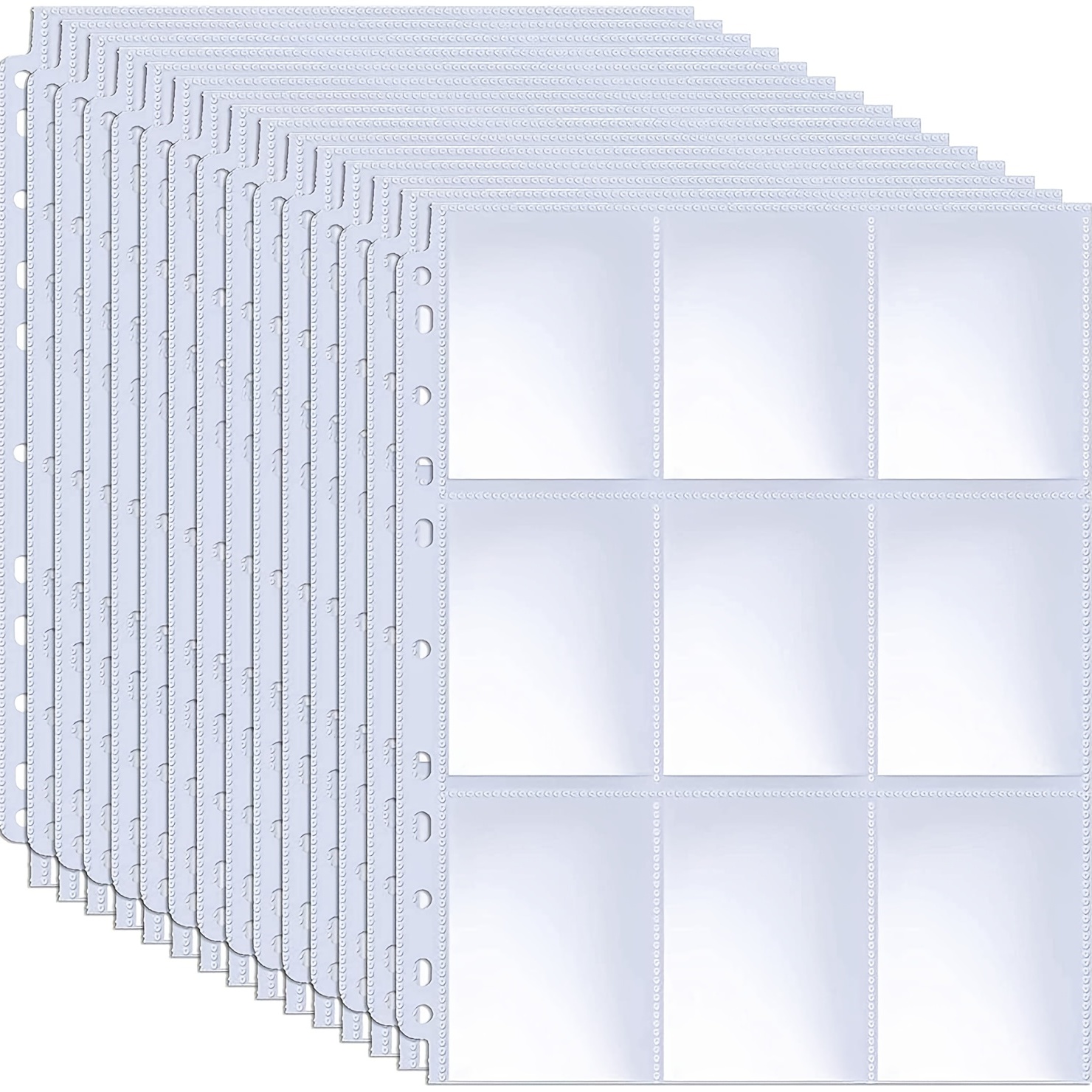 Double sided 180 Pockets Trading Card Sleeves Pages 9 Pocket - Temu