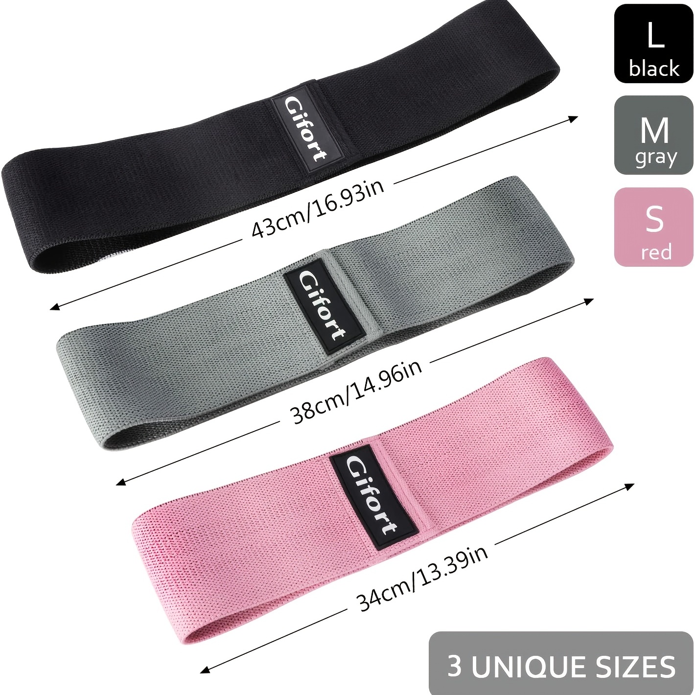 3pcs Non Slip Resistance Band for Leg and Butt Workouts