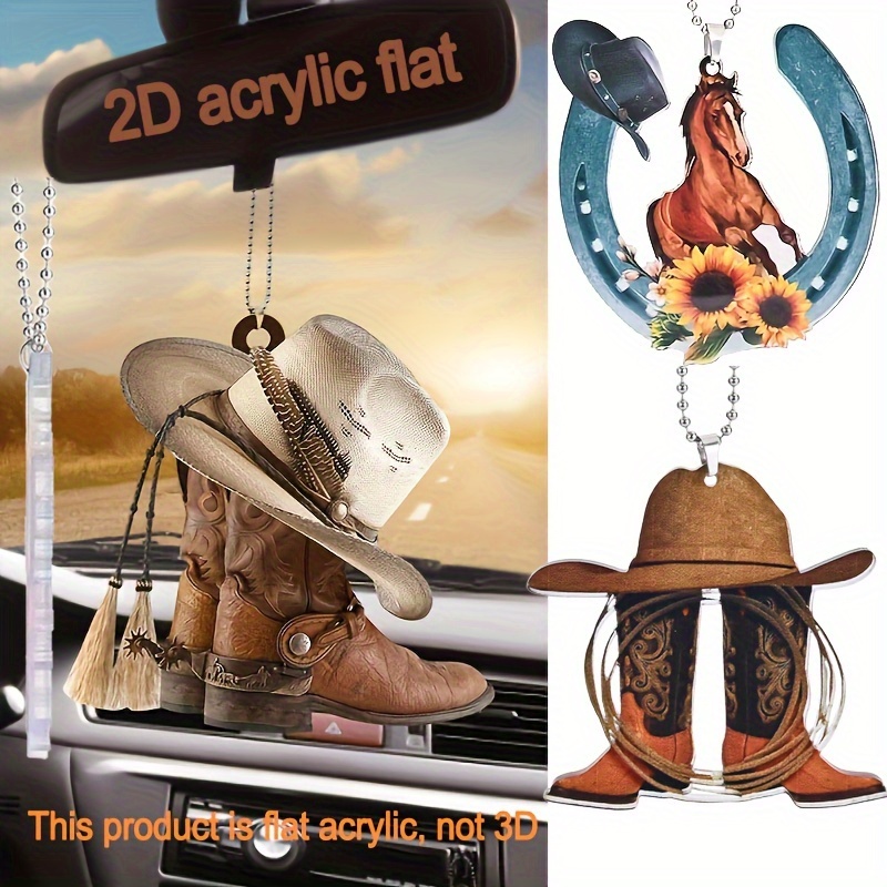 1 Stück, 2d-western-cowboy-stiefel-anhänger, Personalisierter Stiefelhut,  Cowboy-auto-anhänger, Sattel-schlüsselanhänger, Anhänger, Taschenanhänger,  Urlaubsgeschenk, Schnelle Und Sichere Online-kasse