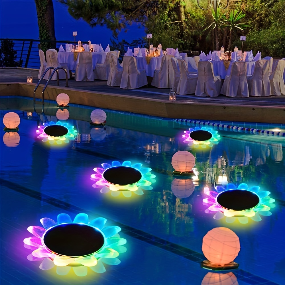 Swan Floating Pool Lights Solar Rechargeable Waterproof - Temu