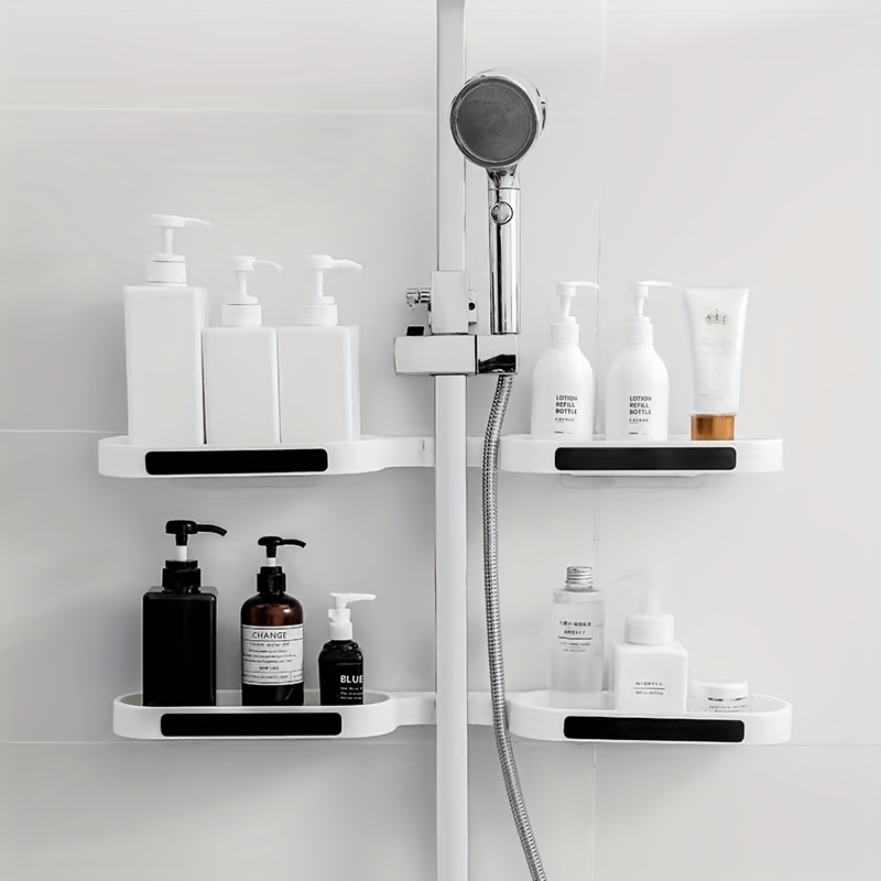 Wall Mounted Foldable Bathroom Storage Rack with Drain Tray
