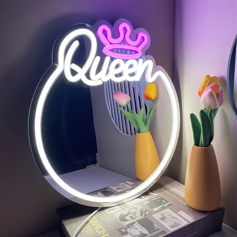 1pc Queen Mirror Neon Sign, Specchio Da Parete Con Luci A LED, Specchio  Creativo Per Corridoio, Soggiorno, Camera Da Letto, Bagno, Decorazioni Per  La Casa - Temu Italy