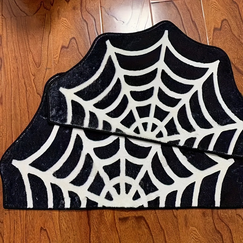 Halloween Spiderweb Pattern Floor Mat Soft And Comfortable - Temu