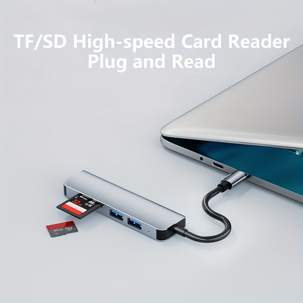 Type C Hub High Speed Usb 3.0 Hub Splitter Card Reader Rj45 - Temu
