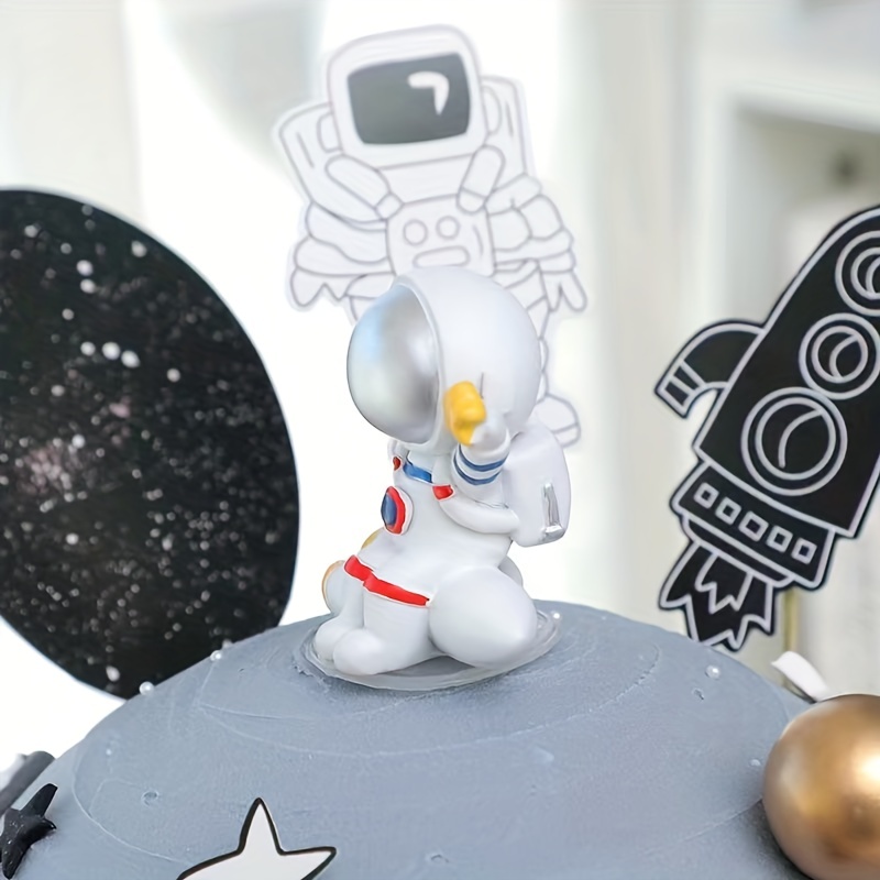 1 Pezzo/10 Pezzi, Decorazioni Per Torta Di Compleanno Astronauta, Decorazioni  Per Torte Serie Spaziale, Decorazioni