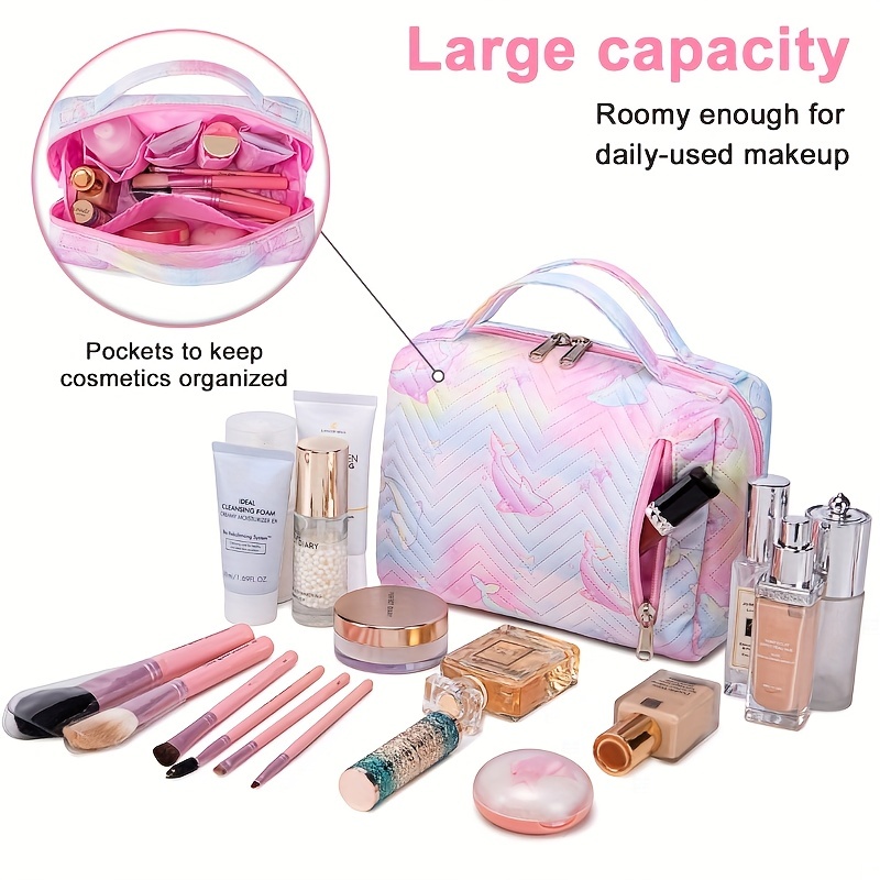 Large Capacity Travel Makeup Bag,1Pc Pink Cosmetic Bag Daily