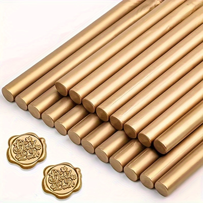 

10pcs Round Lacquer Wax Sticks, Gold Color, Can Be Used With Lacquer Gun, Lacquer Wax Strips, Envelope Sealing Lacquer Stamps