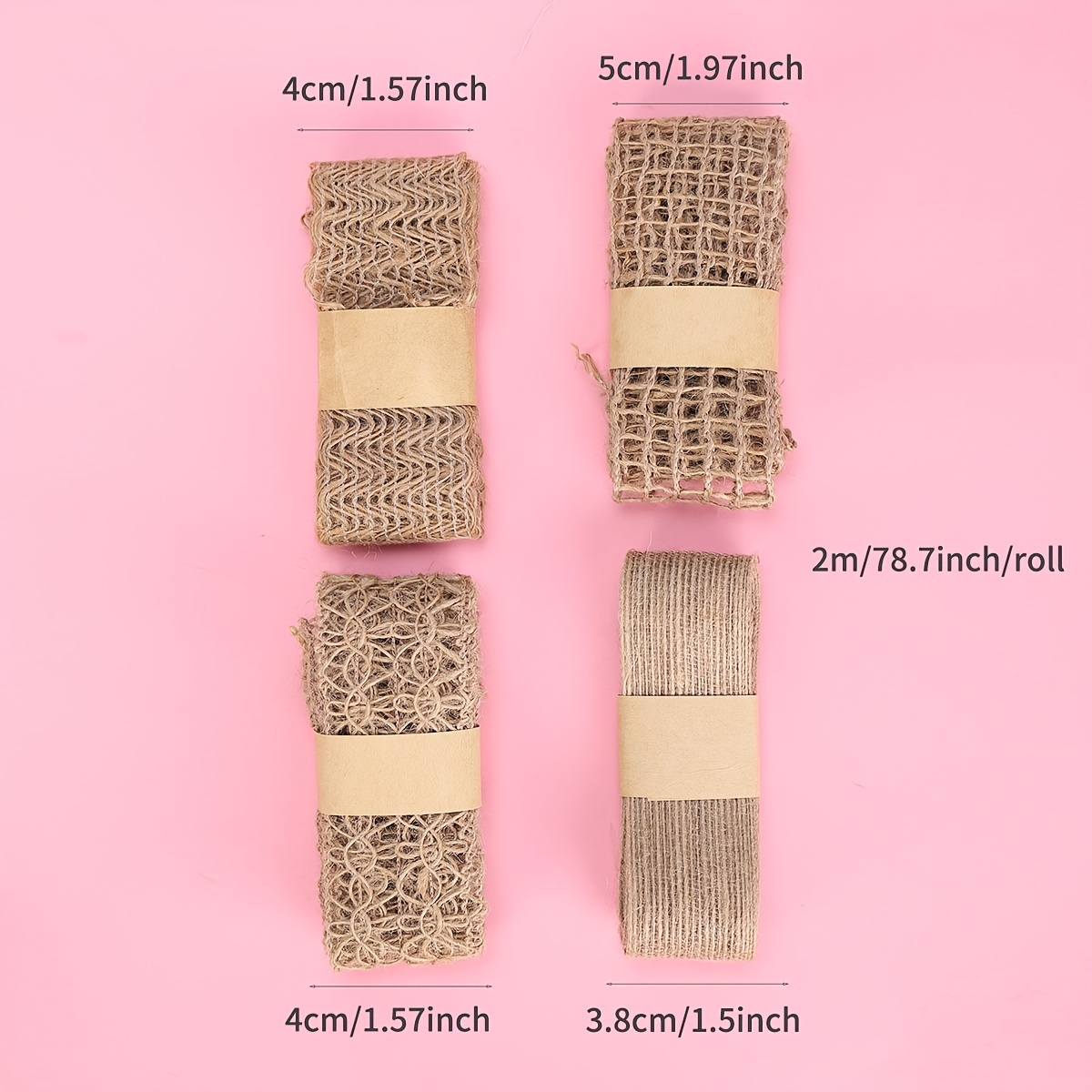 10 Yard Burlap Natural Color Fabric Ribbon Roll for Arts & Crafts Homemade DIY Projects, Event