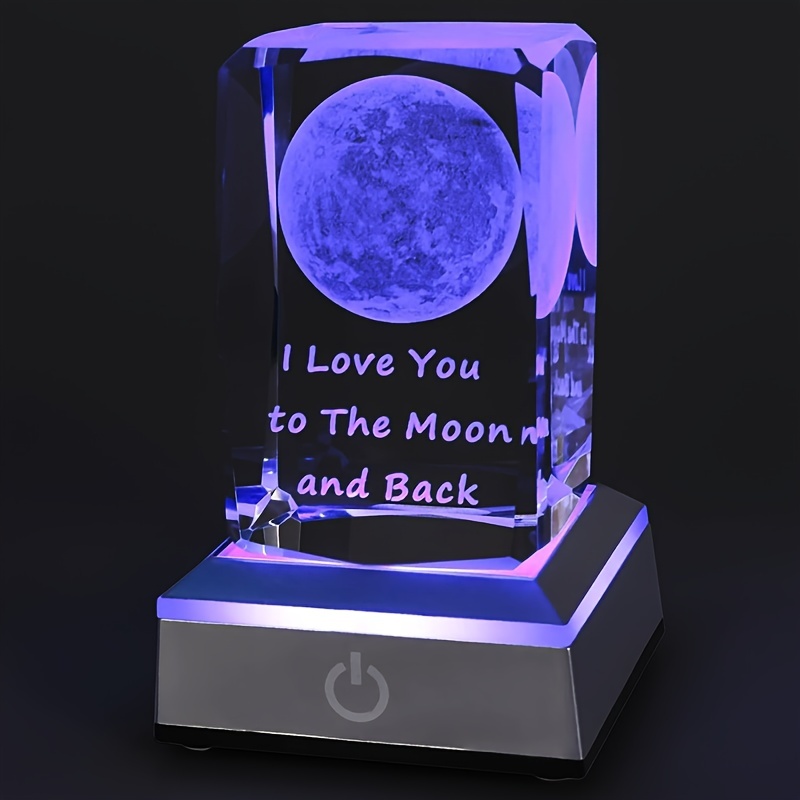 1pc 3d Moon Crystal Multicolore Nightlight Decolamp Idee - Temu Italy