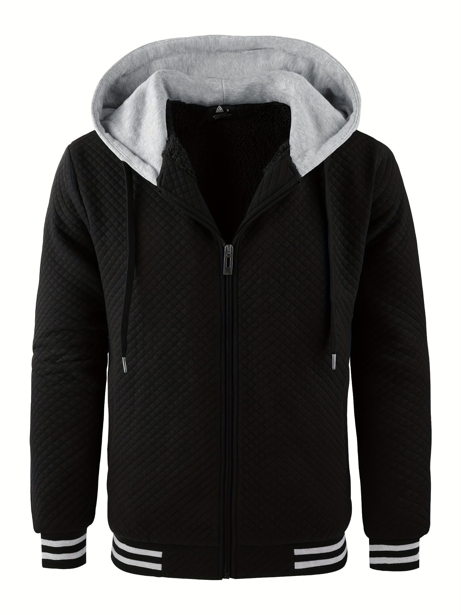 Veste Capuche En Polaire Thermique Solide Homme Manteau Temu