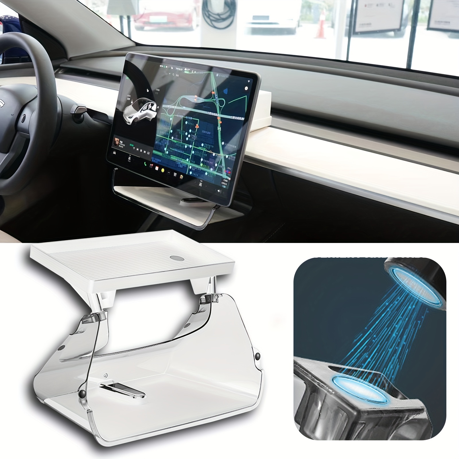 Per Tesla Model Y / 3 Scatola portaoggetti in silicone con schermo di  controllo centrale per auto