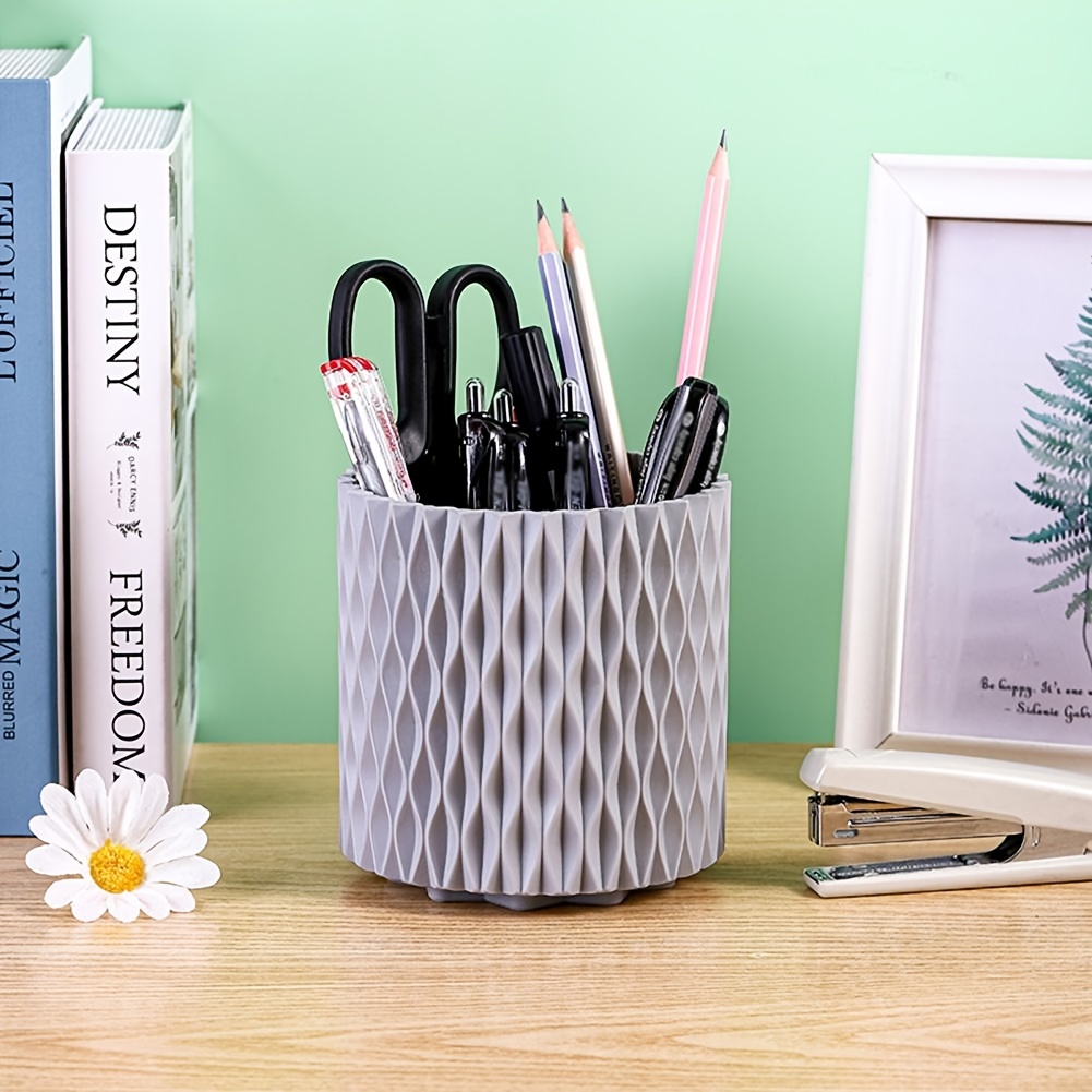 Plastic Pen Pencil Holder Desktop Organizer Box Multi grid - Temu