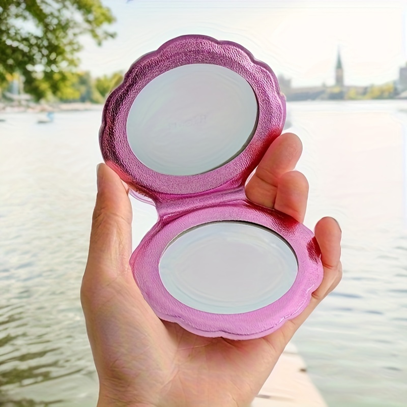 Espejo Plegable Cuadrado Rosa Espejo Compacto Elegante - Temu