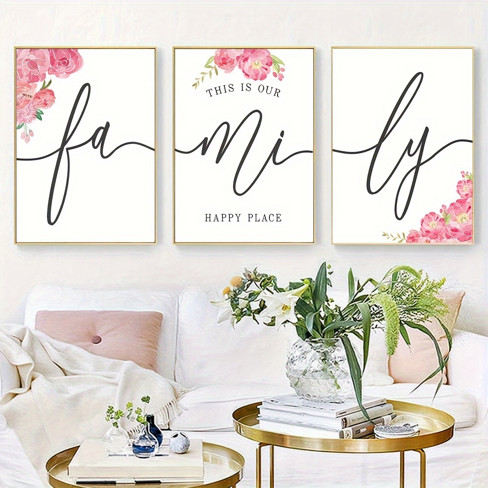3pcs, This Is Our Happy Place, Family Wall Decor, Printable, Family Quote,  Family Prints, Home Signs, Home Wall Decor, Living Room Prints, No Frame