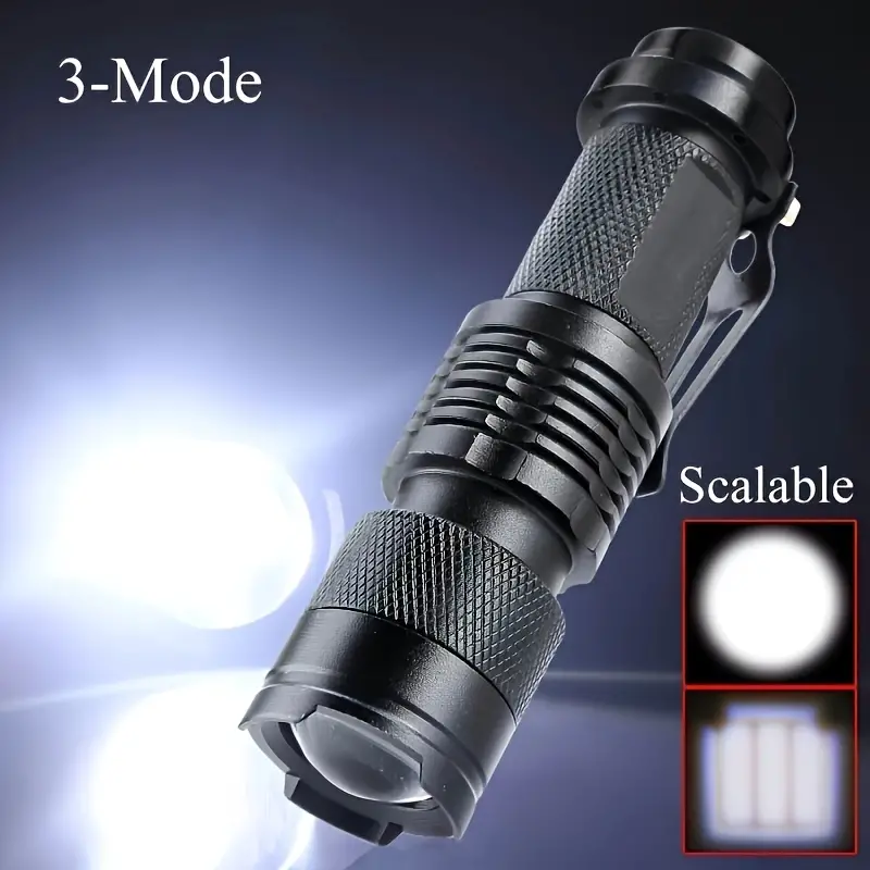 1pc household zoom mini bright flashlight bicycle light bicycle headlight safety night walking outdoor strong light uses one aa battery not included details 2