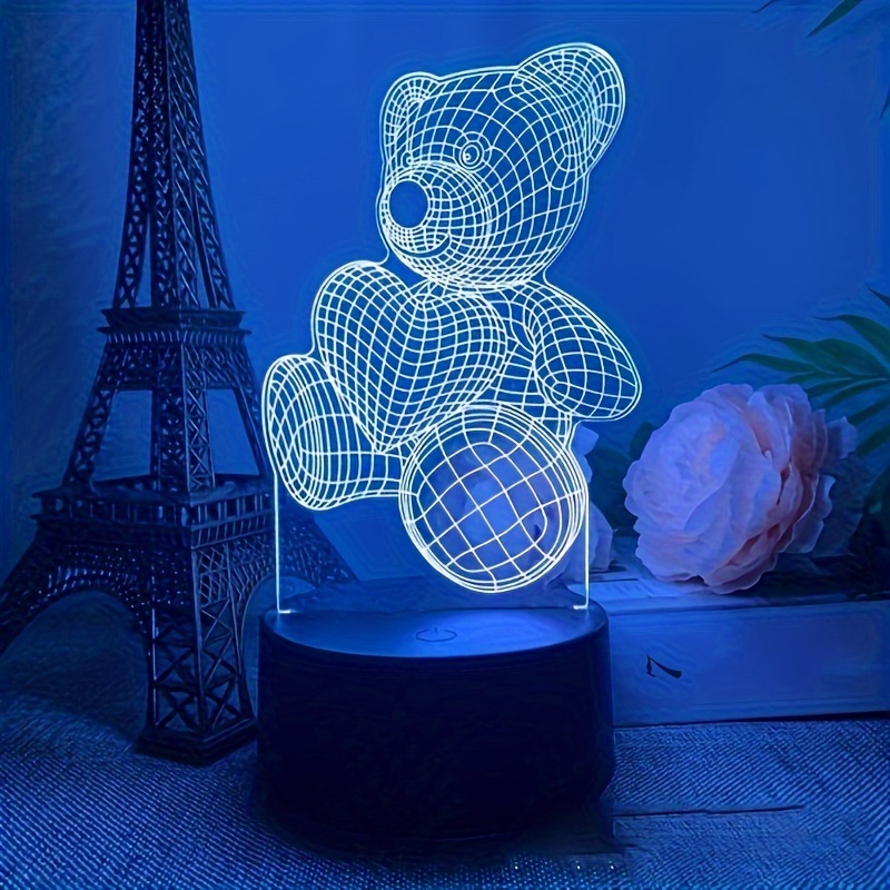 1 Luce Notturna 3d Orsetto A Cuore Rosa Luce Regalo - Temu Italy