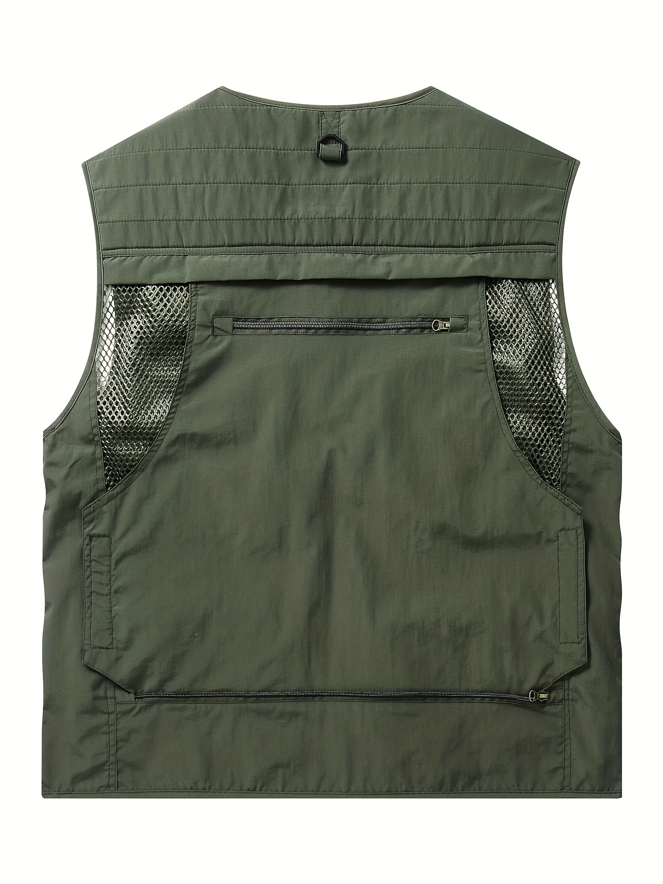 Generic Fishing Vest Multiple Pockets Breathable Grid Mesh