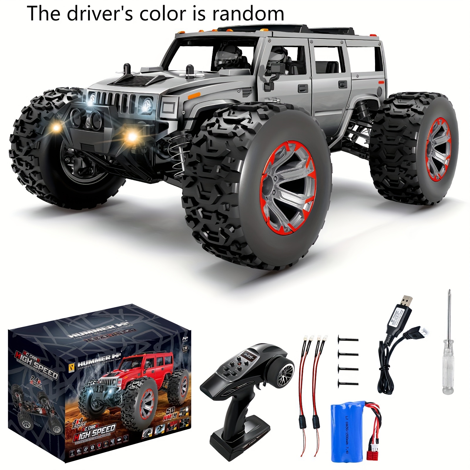 Carro De Brinquedo Com Controle Remoto 2.4G, RC Com Tração Nas Quatro Rodas  ATV 1:18 Modelo De Corrida De Carro Off-road Corrida Profissional De Metal  Dianteiro E Traseiro Código De Metal Eixo