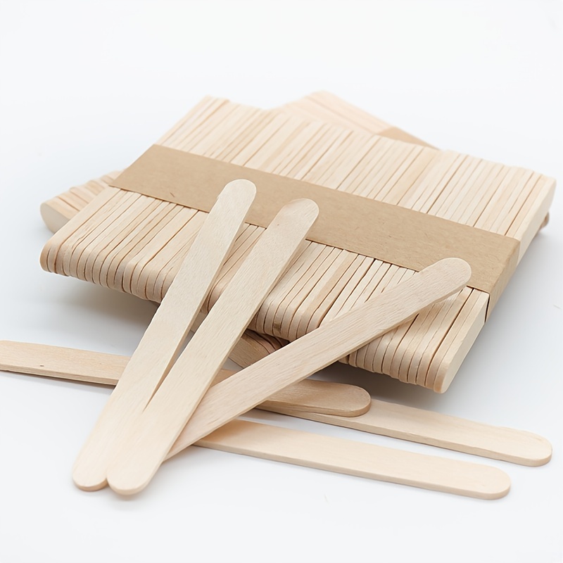100/50pcs Disposable Wooden Convenient Wood Sticks Waxing Spatula Ice Cream  Stick Cake DIY Craft Wooden Popsicle Stick Original Timber Stick
