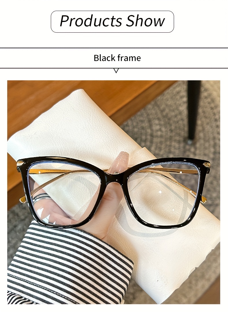 Vintage Glasses Clear Lens Blue Light Blocking Cat Eye Frame for Women and Men Black Frame