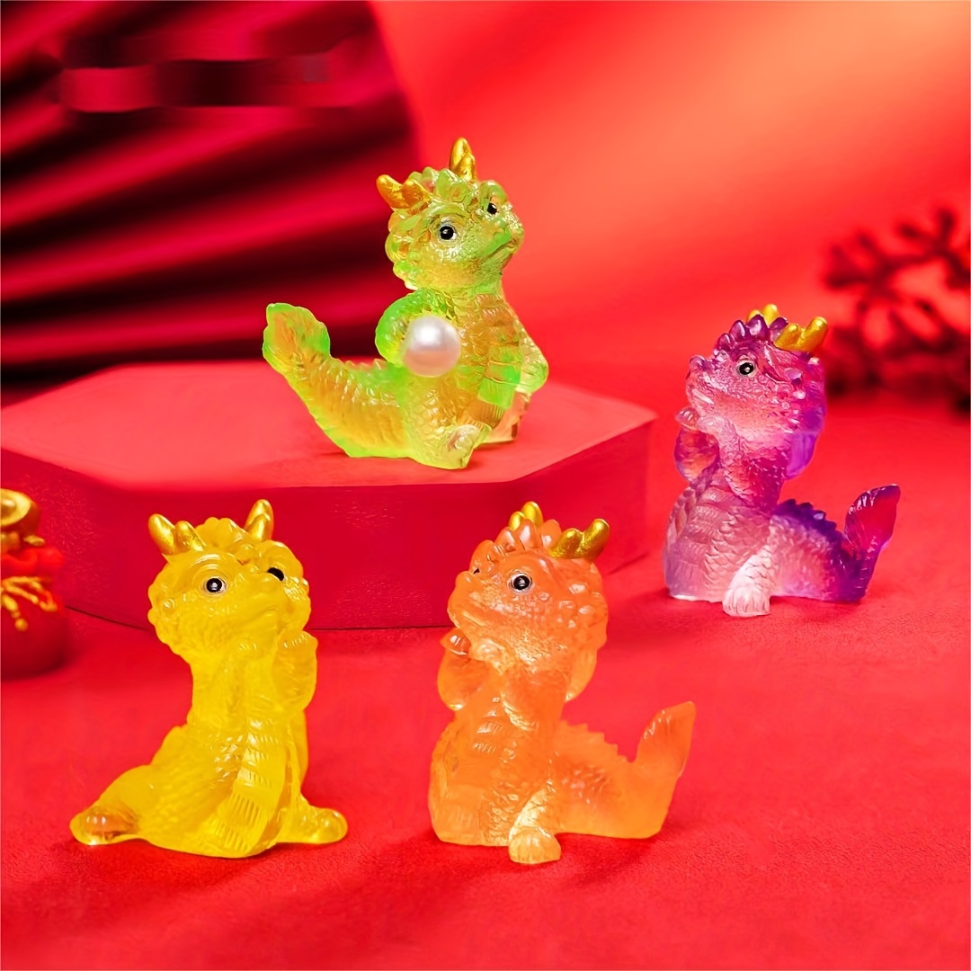 Cute Mini Dragon Figurine 2024 Year Of The Dragon Ornament Micro Landscape  Decoration Dollhouse Miniature Toy New Year Gifts