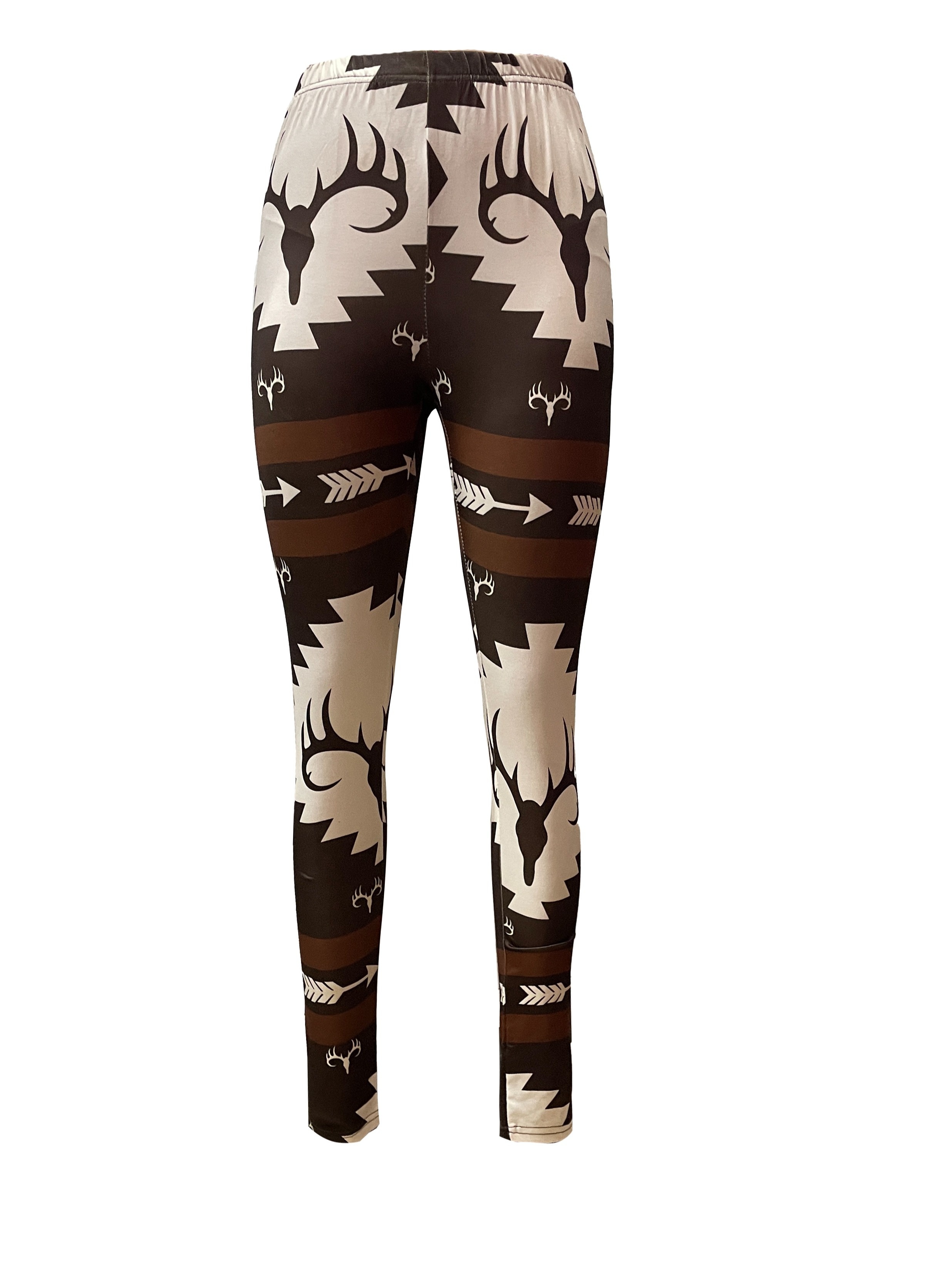 Skull Print Skinny Leggings, Casual Every Day Stretchy Leggings, Women's  Clothing